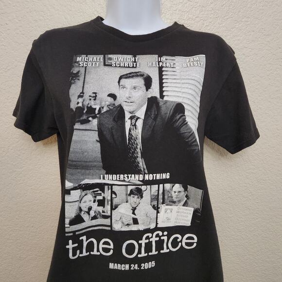 The Office Black White The Office Graphic Print Small Crew Neck Short Sleeves - Picture 2 of 4
